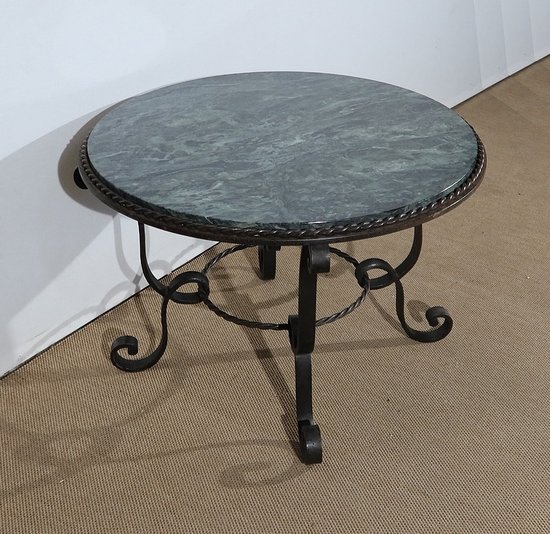  Table Basse en Marbre et Fer forgé – 1950 
