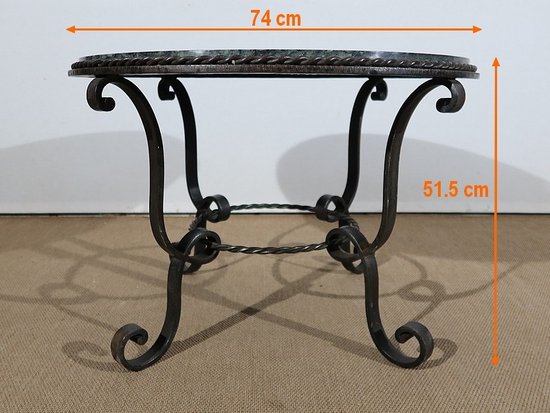  Table Basse en Marbre et Fer forgé – 1950 