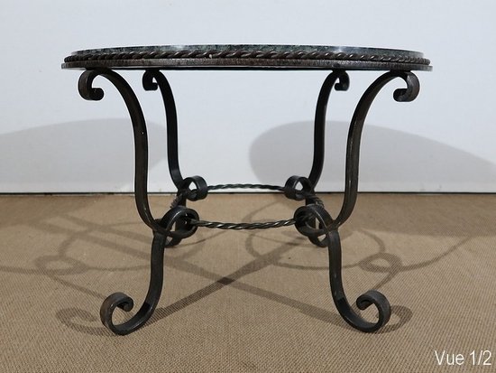  Table Basse en Marbre et Fer forgé – 1950 