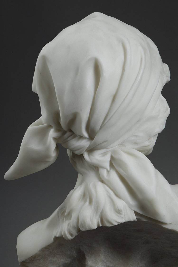 Busto in marmo della “Ragazza di Boemia” di Emmanuel Villanis