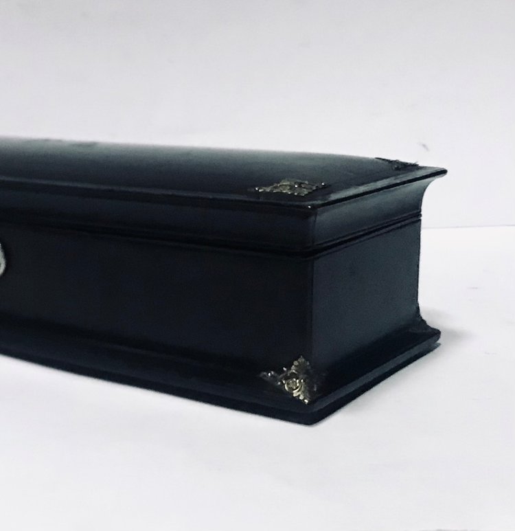 Coffret à bijoux gainé de cuir époque Napoléon III 