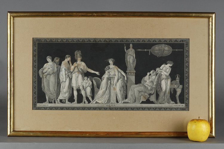 SUITE OF 5 ENGRAVINGS OF ANTIQUE SCENES AFTER MOITTE BY JANINET