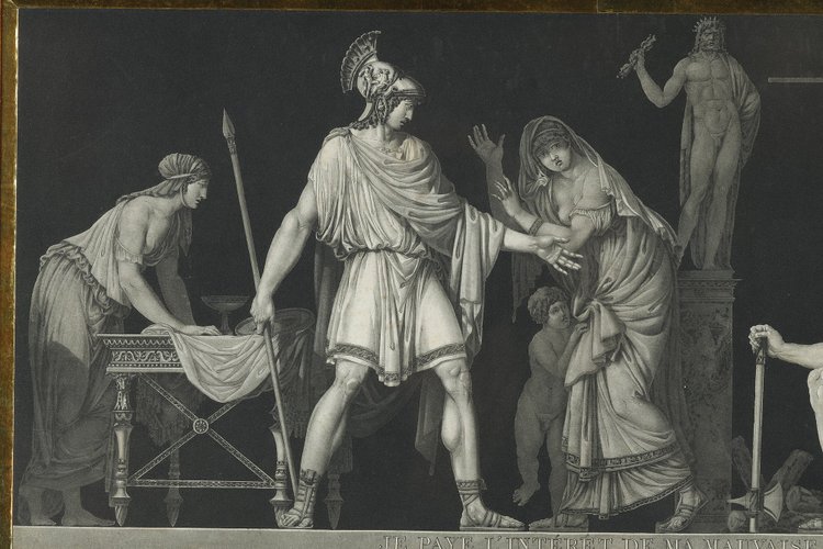 SUITE OF 5 ENGRAVINGS OF ANTIQUE SCENES AFTER MOITTE BY JANINET