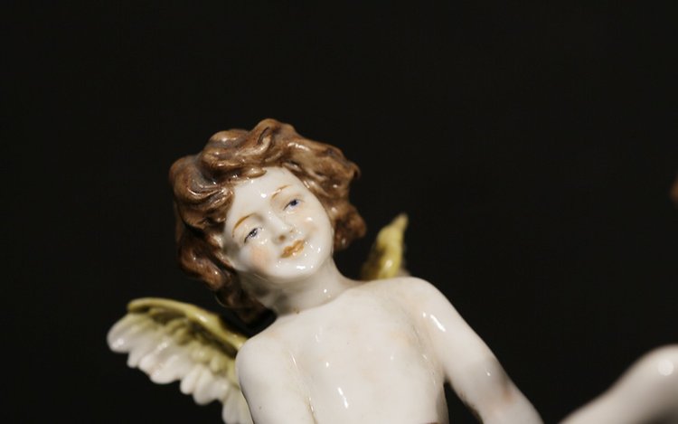 Paire d'anges porcelaine  Porcelaine de Saxe