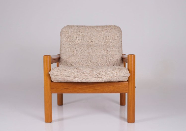 Danish armchair in teak and wool.