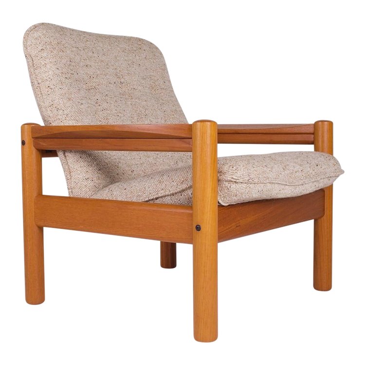 Danish armchair in teak and wool.