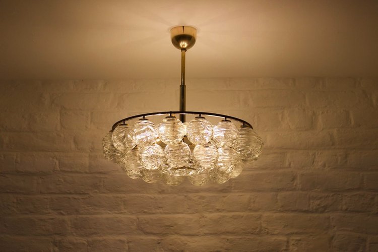 Lampadario da soffitto in ottone e cristallo “Snowball”