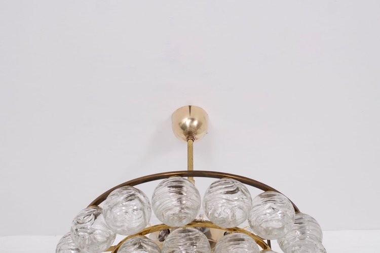 Lampadario da soffitto in ottone e cristallo “Snowball”