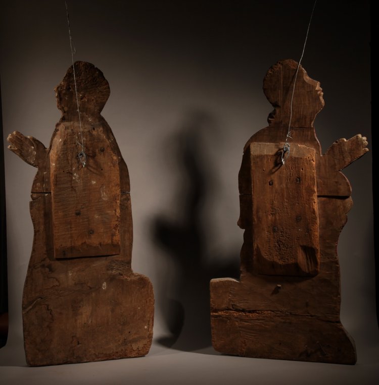 Highly decorative carved reliefs/Sculpture of a man and a woman circa 1540