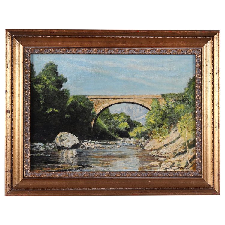 Corsica, near the Pont de Corte, signed M. Cousinié, French School
