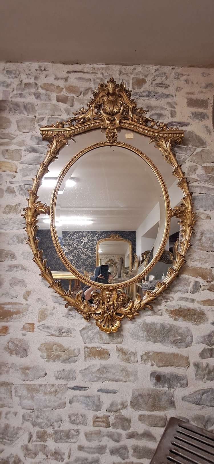 Miroir XIX parecloses oval 141 x 96