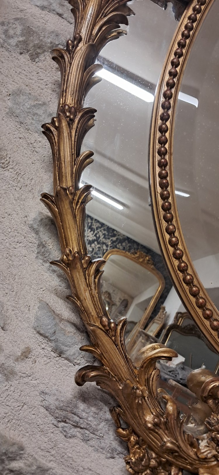 Miroir XIX parecloses oval 141 x 96
