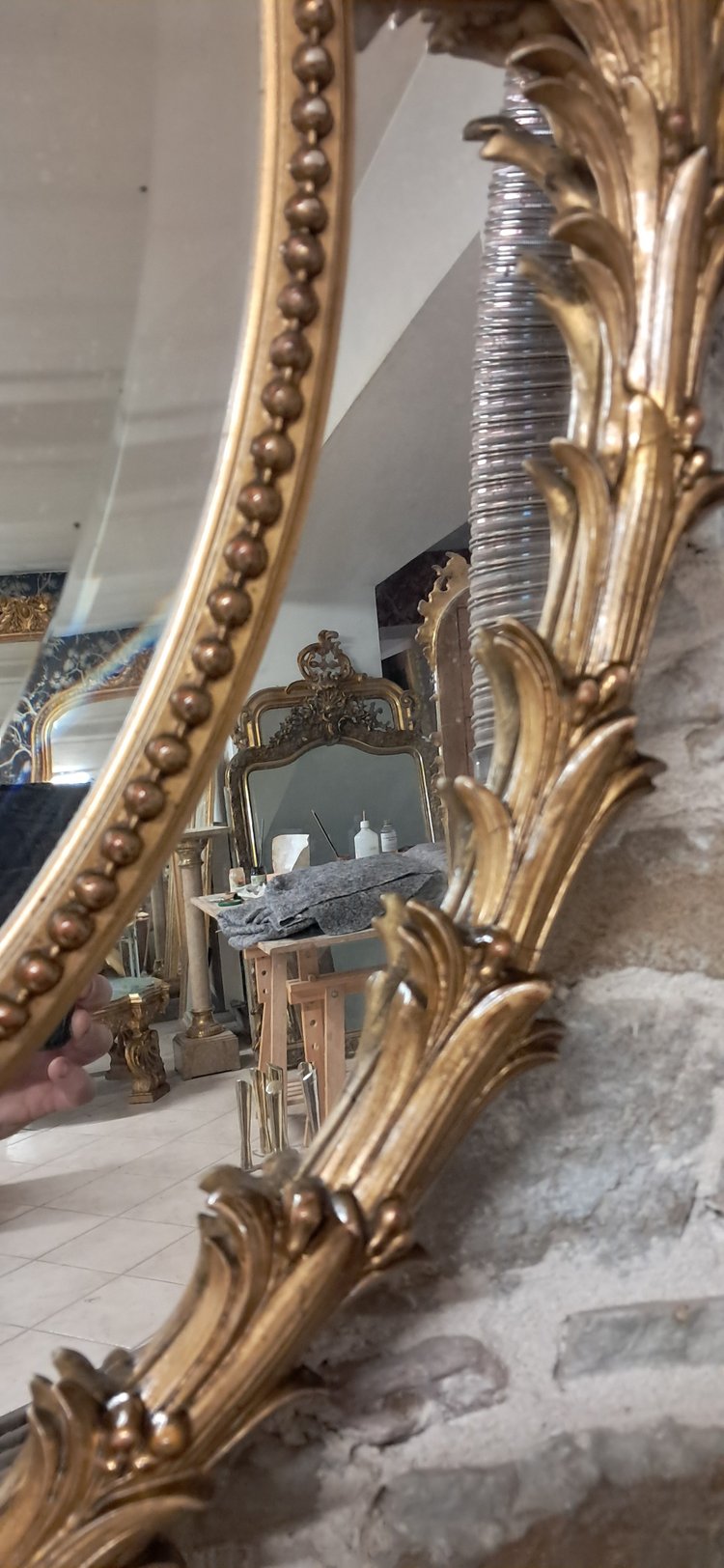 Miroir XIX parecloses oval 141 x 96