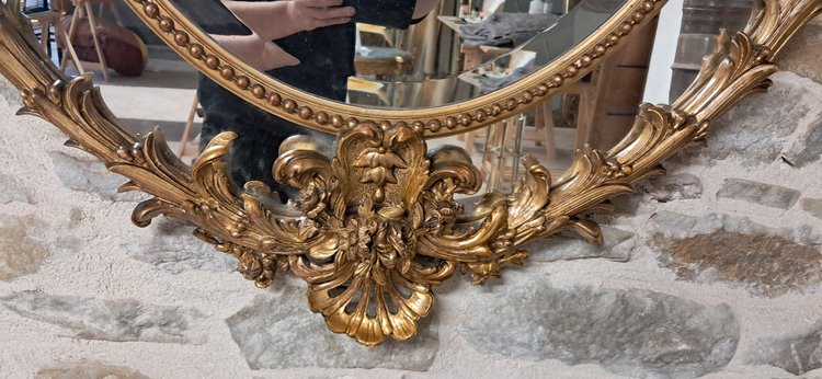 Miroir XIX parecloses oval 141 x 96