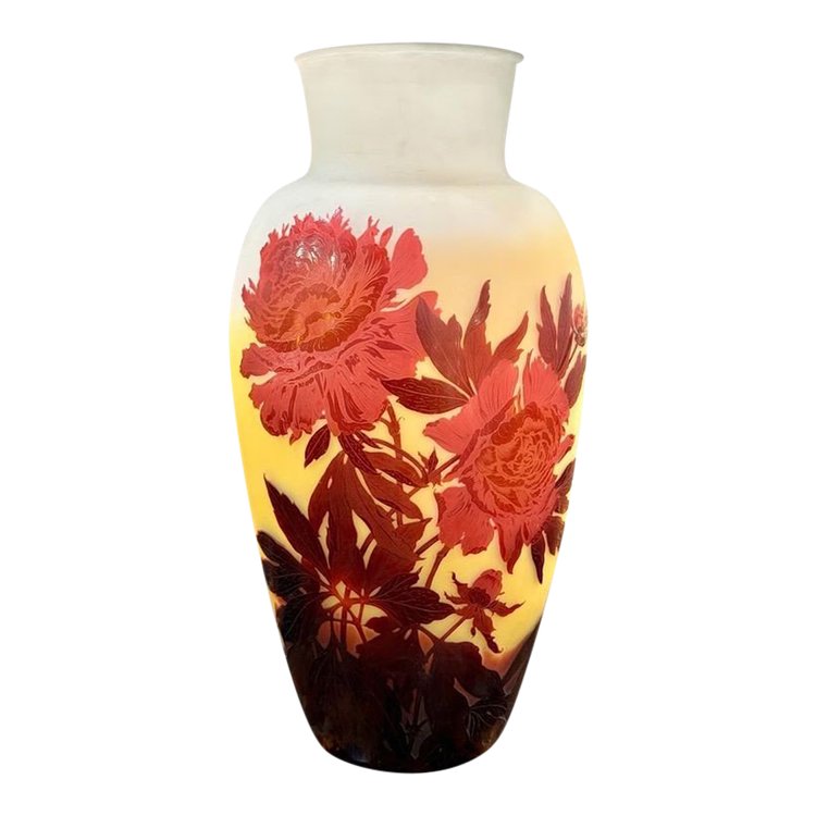 Emile Gallé Eccezionale vaso “Peonie”.