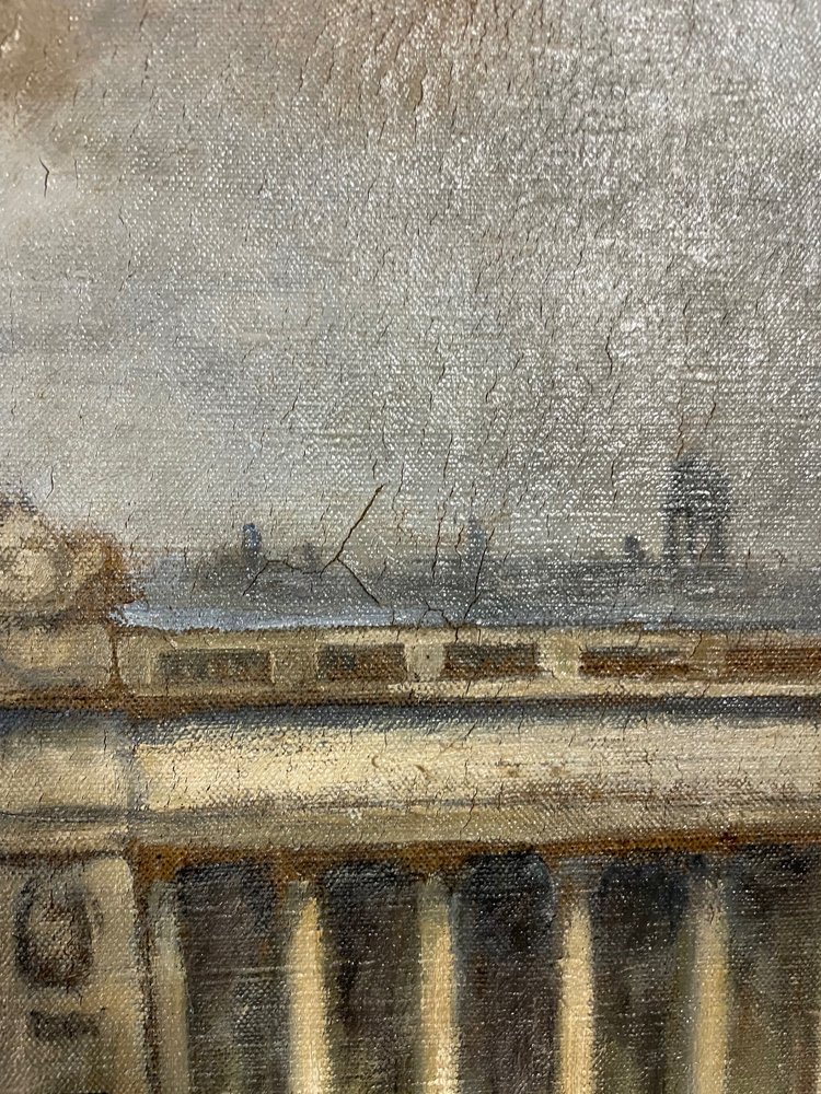 Painting View of Paris - Place De La Concorde Around 1940 Oil on Canvas