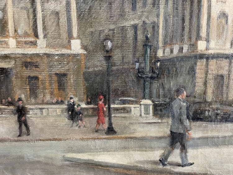 Painting View of Paris - Place De La Concorde Around 1940 Oil on Canvas