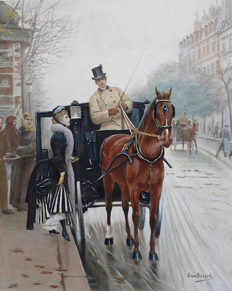 Paris Photogravure Ancienne d'Après Jean Béraud Daté 1891