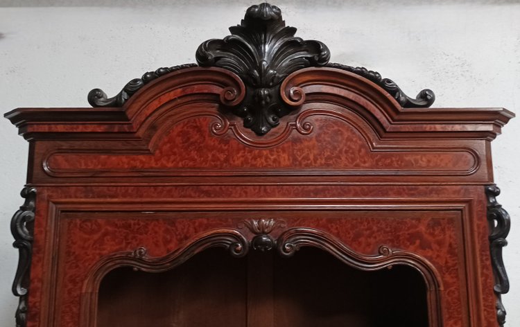 Libreria d'epoca di Napoleone III in radica di cedro