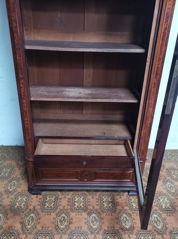 Libreria d'epoca di Napoleone III in radica di cedro