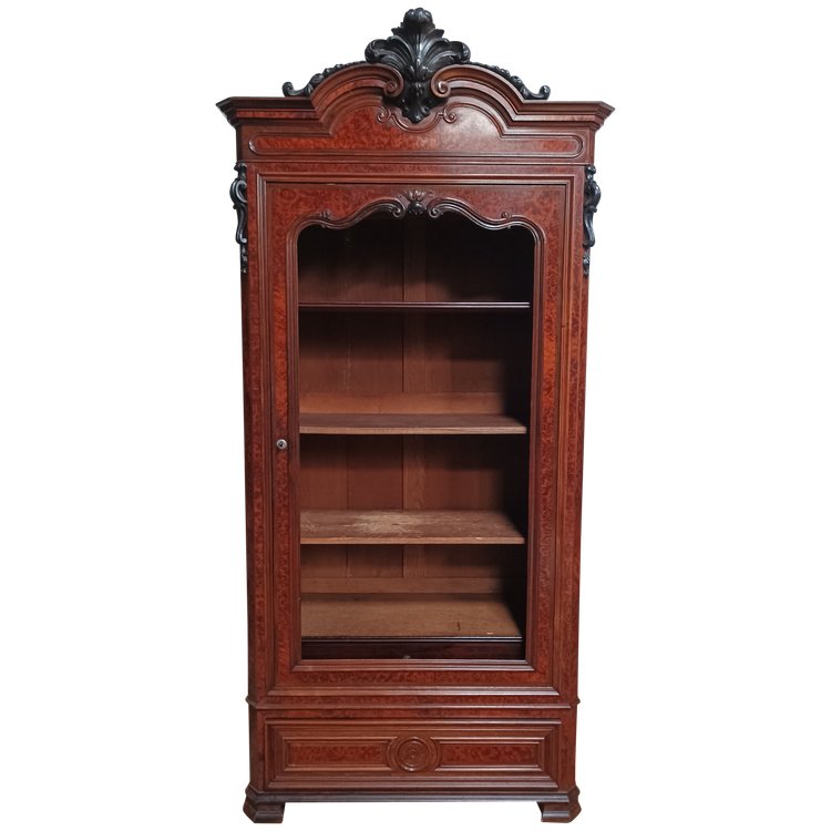 Libreria d'epoca di Napoleone III in radica di cedro