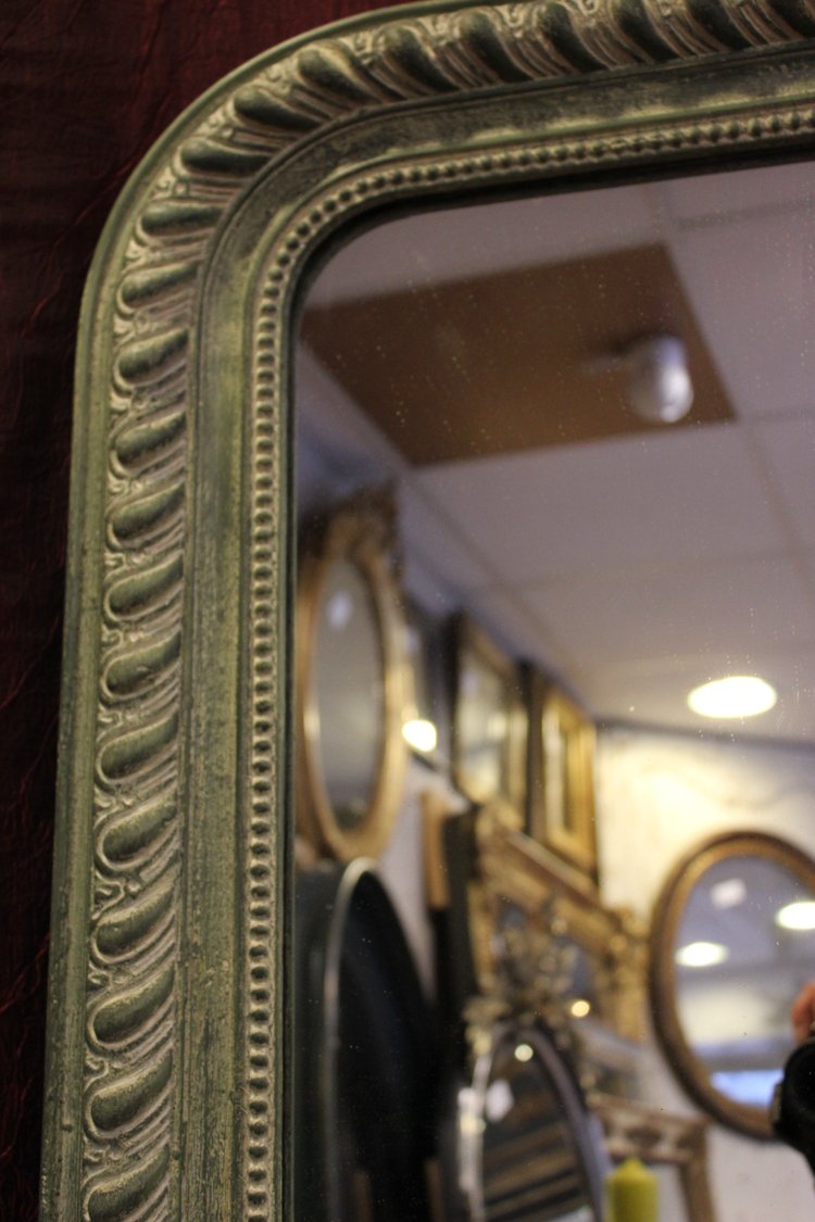 108 X 185 Cm Large Antique Napoleon III Patinated Mirror