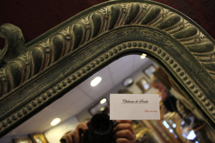 108 X 185 Cm Large Antique Napoleon III Patinated Mirror