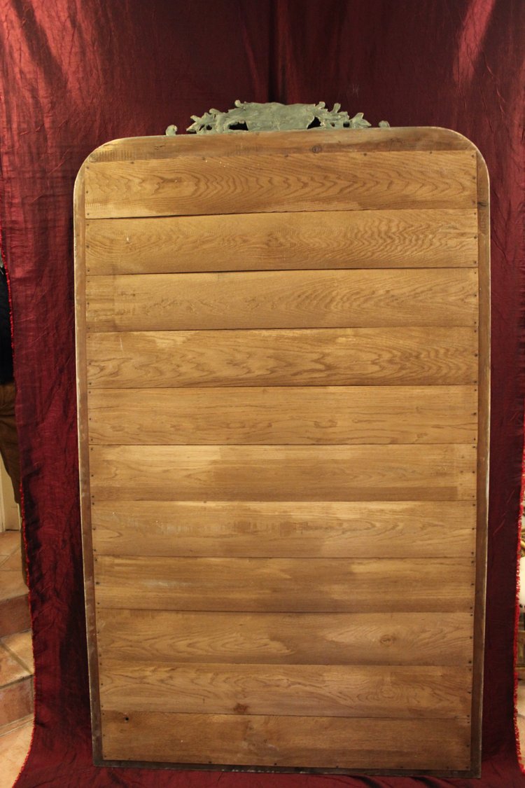 108 X 185 Cm Large Antique Napoleon III Patinated Mirror