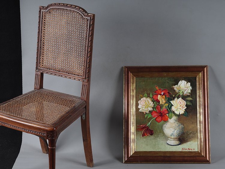 Fleurs, signé : Manuel Diaz MENA, daté : 2003, Ecole Espagnole