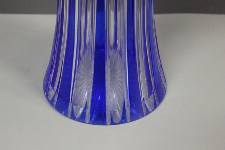 Große böhmische Kristallvase, Modell Lotus, um 1950