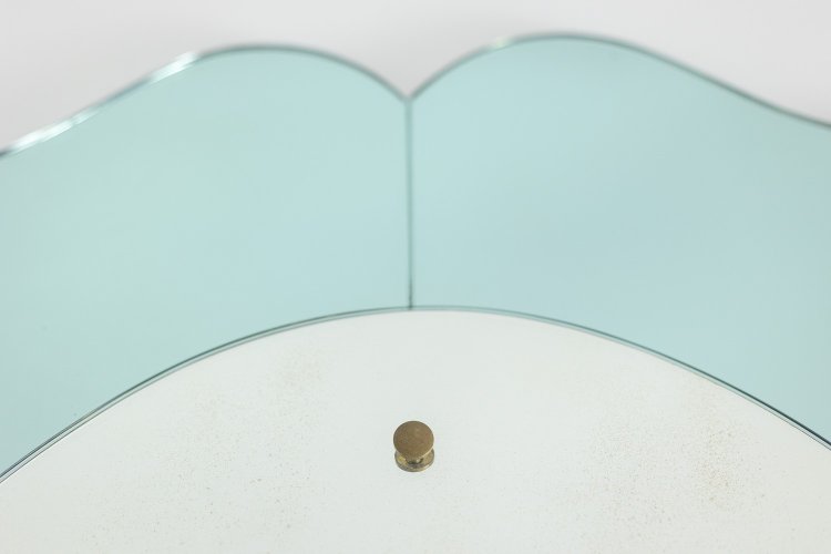 Miroir-console en verre bicolore et laiton doré. Circa 1950. LS60431154J