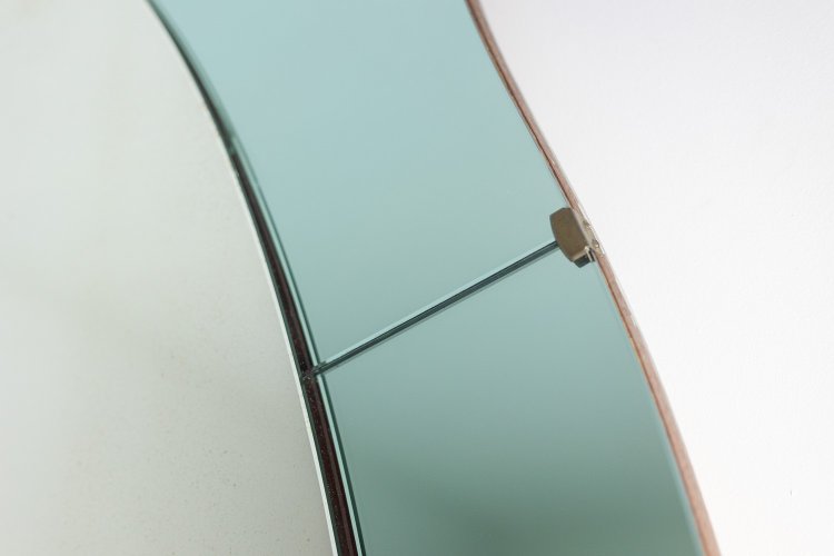 Miroir-console en verre bicolore et laiton doré. Circa 1950. LS60431154J