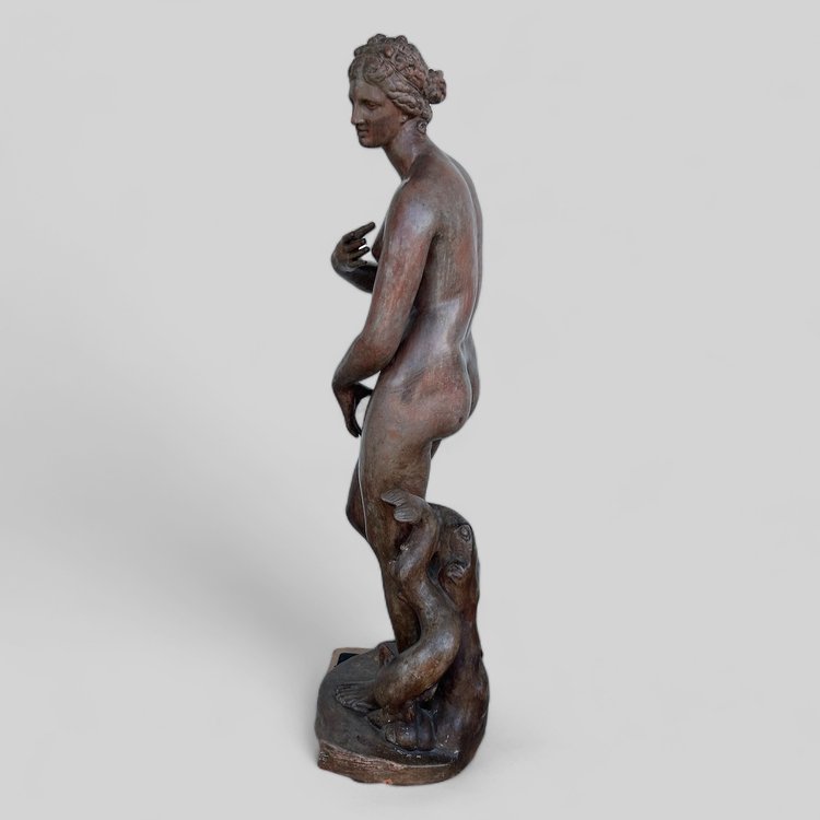 Molto Importante Venere De Medici In Terracotta Di Epoca Antica Del XIX Secolo Altezza 153 Cm