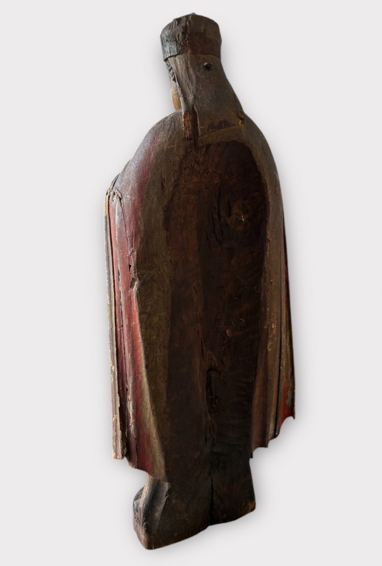 Importante Santo In Legno Policromo Del XVII Secolo - Scultura Religiosa - Santo - H 142 cm