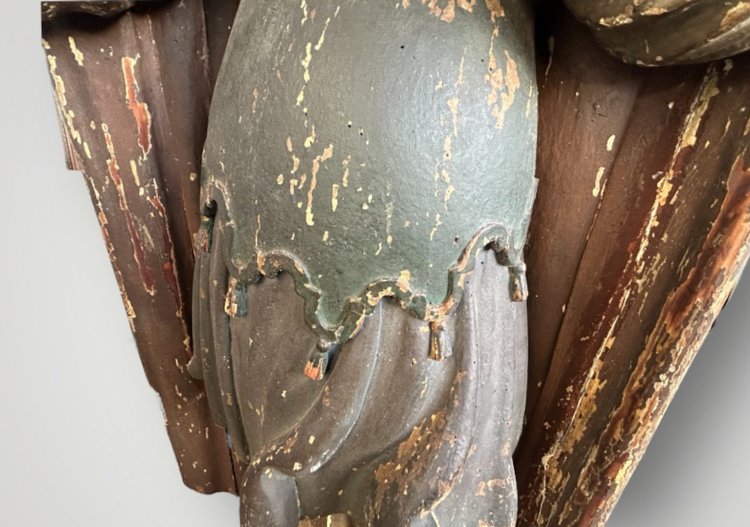 Importante Santo In Legno Policromo Del XVII Secolo - Scultura Religiosa - Santo - H 142 cm