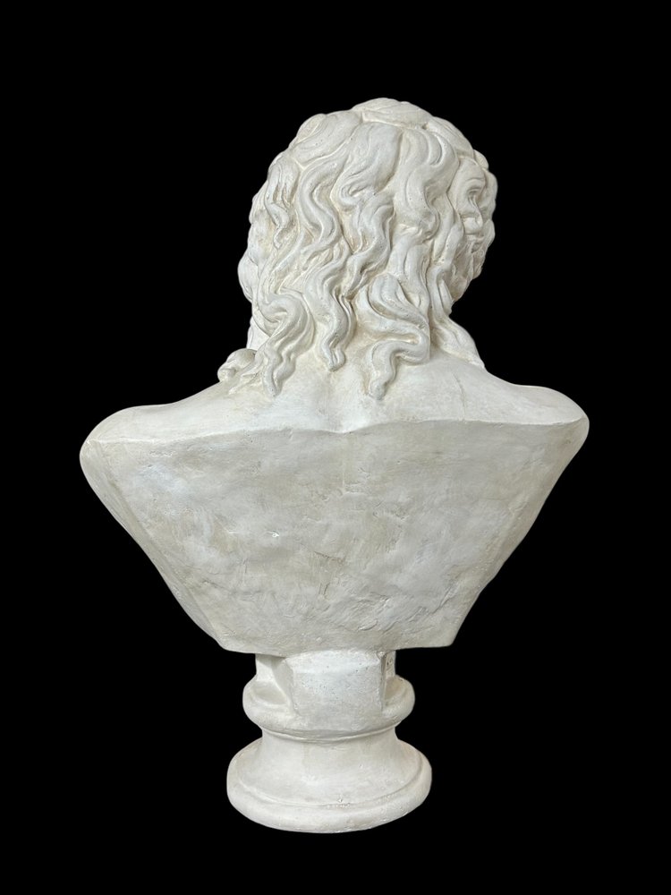 Busto in gesso di Eros di Centocelle o Amore di Prassitele Epoca XX Secolo H 62 Cm