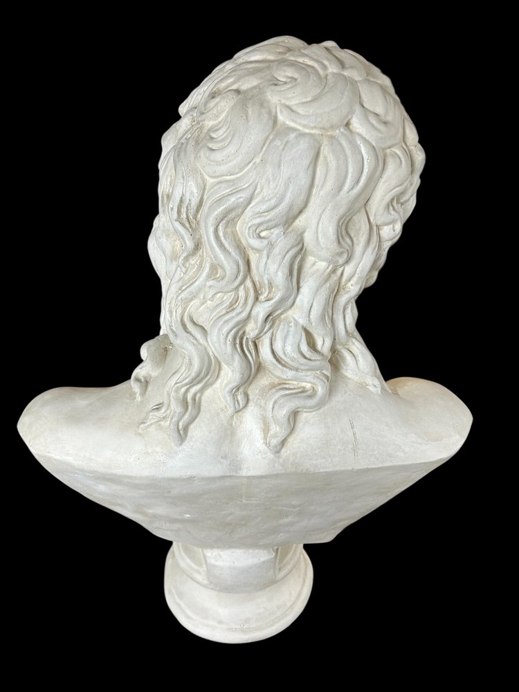 Busto in gesso di Eros di Centocelle o Amore di Prassitele Epoca XX Secolo H 62 Cm