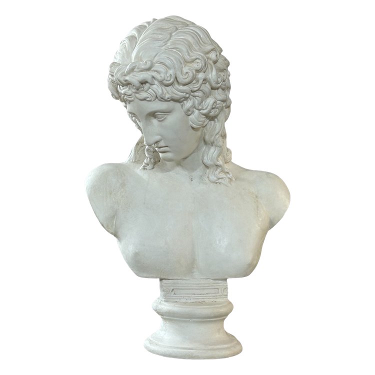Busto in gesso di Eros di Centocelle o Amore di Prassitele Epoca XX Secolo H 62 Cm
