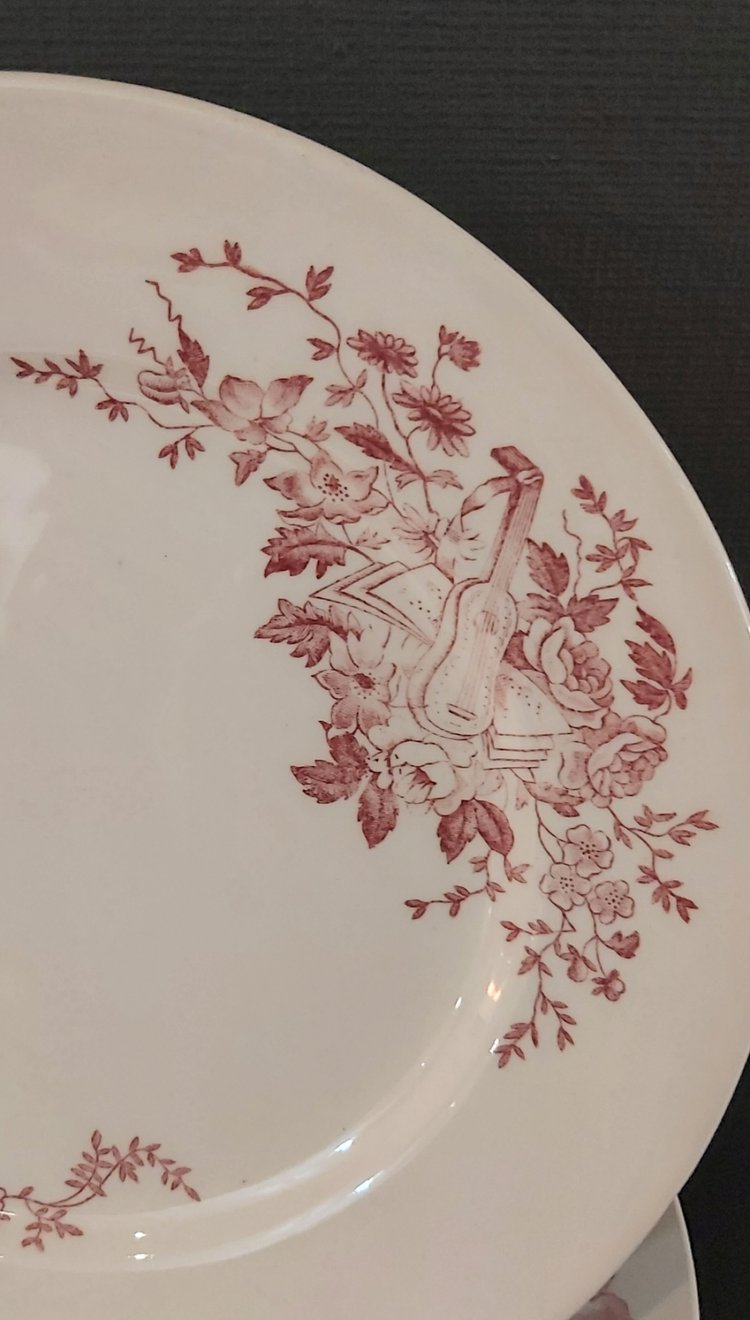 Terraglia Longchamp, servizio "Rameau" fine del XIX secolo 