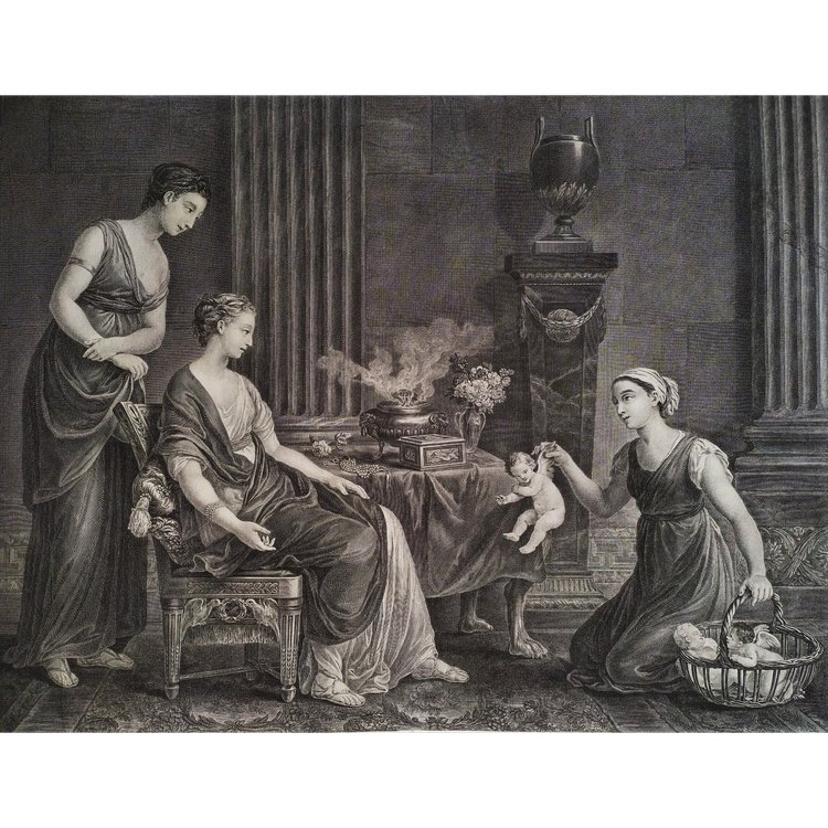 Engraving By Beauvarlet The Merchant Of Loves Etching 18th C Old Print