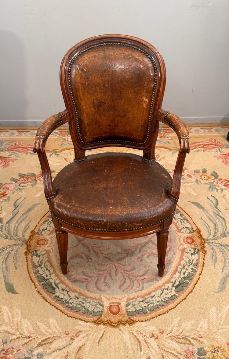 Bürosessel aus Mahagoni aus der Zeit Louis XVI, ca. 1780