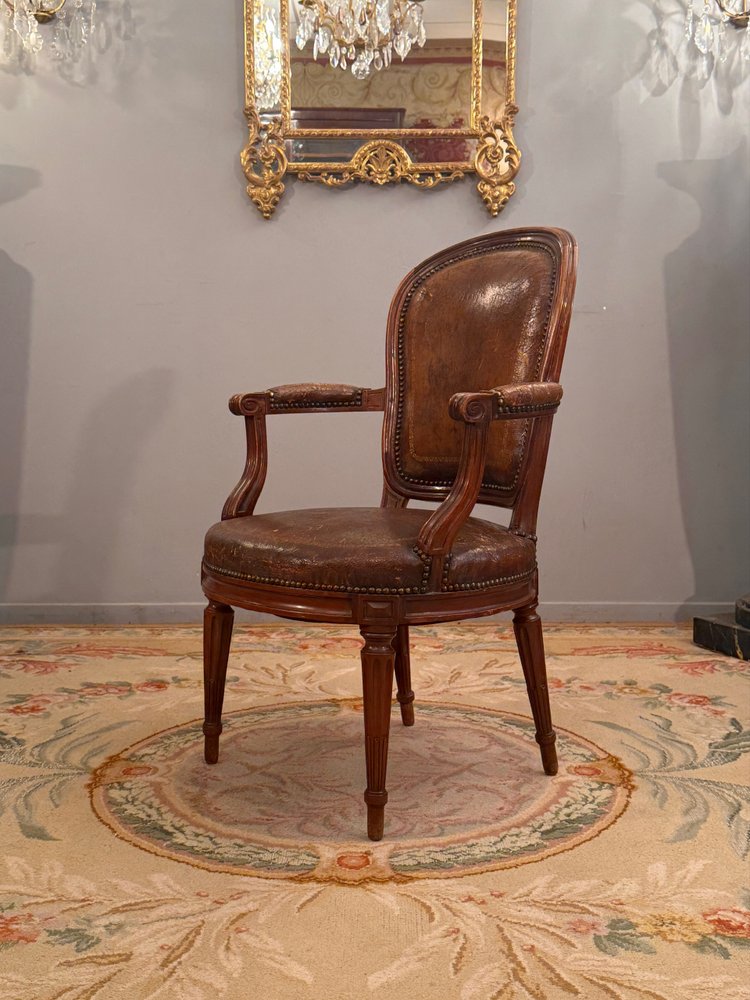 Bürosessel aus Mahagoni aus der Zeit Louis XVI, ca. 1780