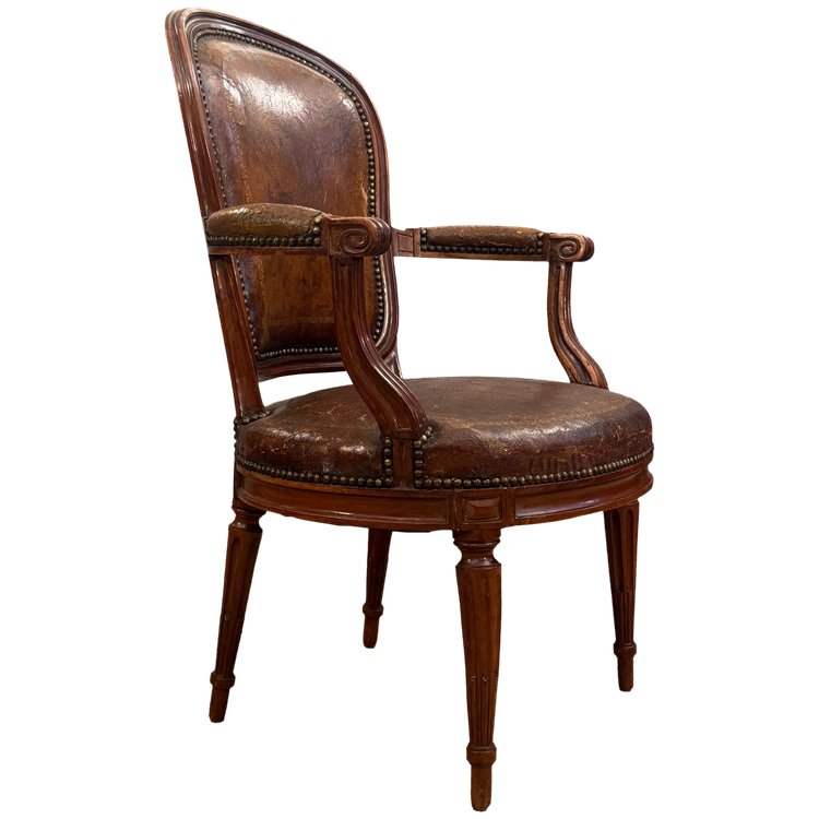 Bürosessel aus Mahagoni aus der Zeit Louis XVI, ca. 1780