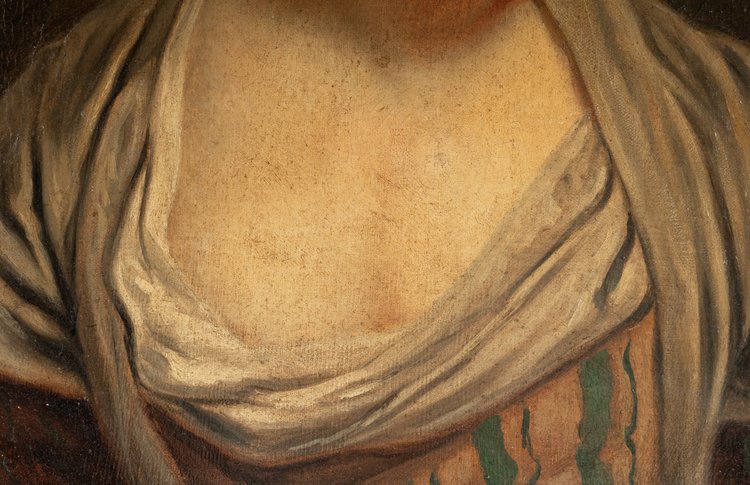 Jean-Baptiste Greuze (nach) Junges Mädchen mit Kopfschmuck, Öl auf Leinwand, um 1850-1880