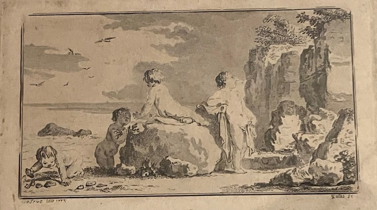 Engraving from the Louis XVI period around 1770-1780 in good general condition