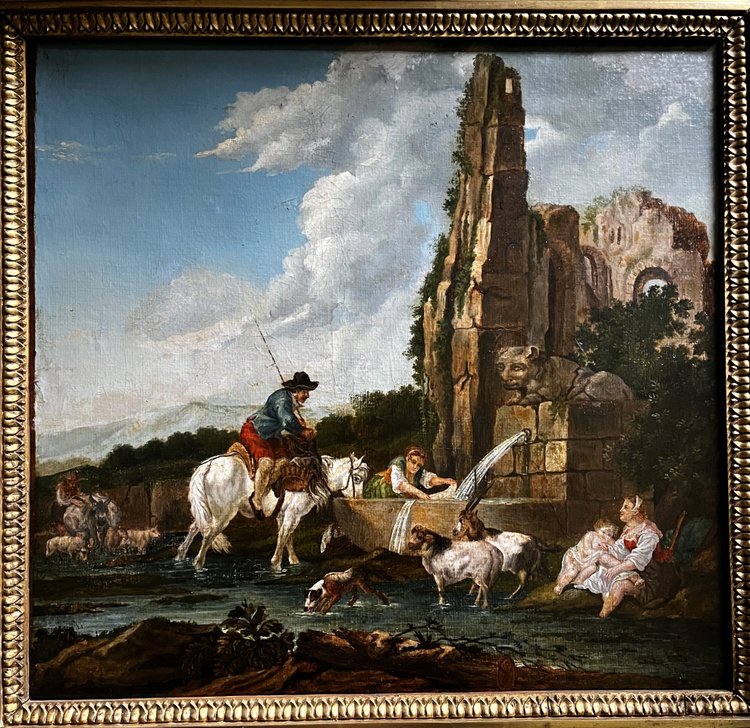 Huile sur toile par suiveur de Francesco CASANOVA,  et gravure réalisée par Le Vasseur,