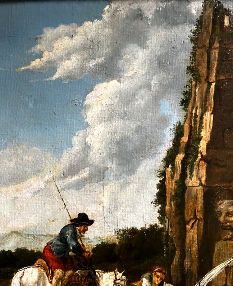 Huile sur toile par suiveur de Francesco CASANOVA,  et gravure réalisée par Le Vasseur,