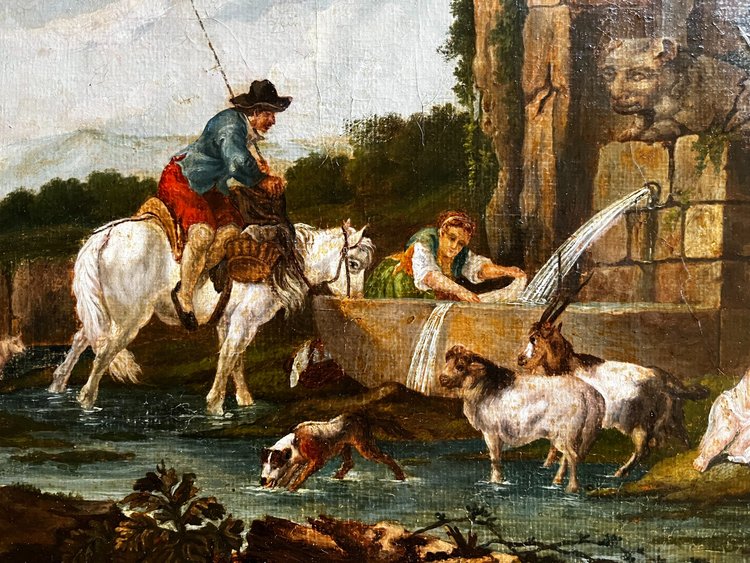 Huile sur toile par suiveur de Francesco CASANOVA,  et gravure réalisée par Le Vasseur,