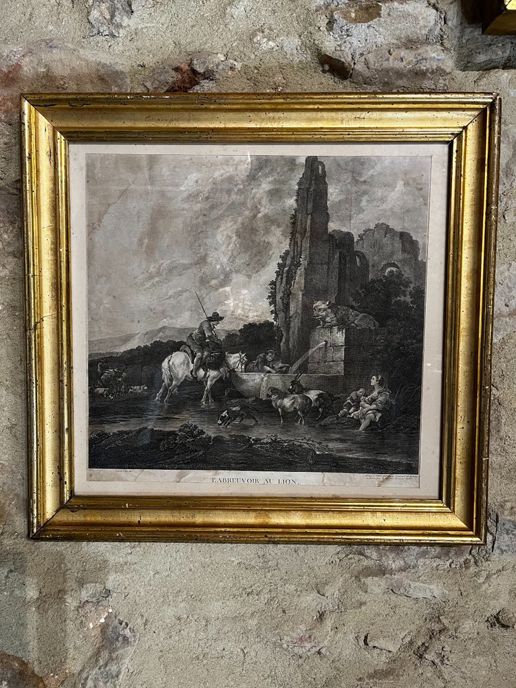 Huile sur toile par suiveur de Francesco CASANOVA,  et gravure réalisée par Le Vasseur,