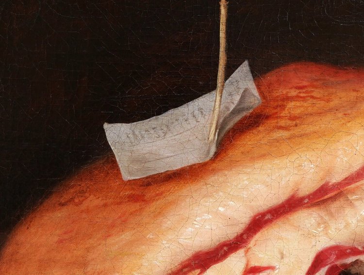 French Or Flemish School, First Half Of The 19th Century, Prime rib of beef On A Butcher's Block